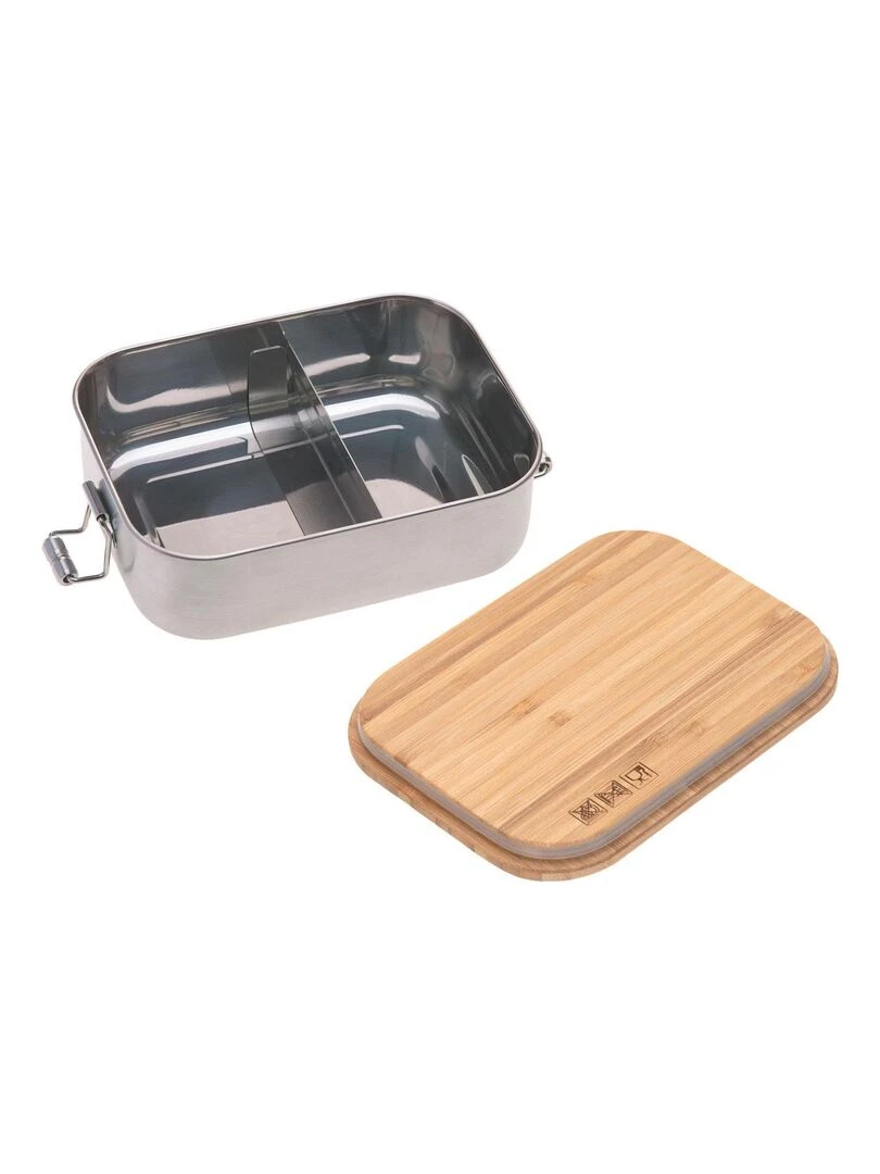 Boîte à goûter en inox et bambou Adventure Multicolore