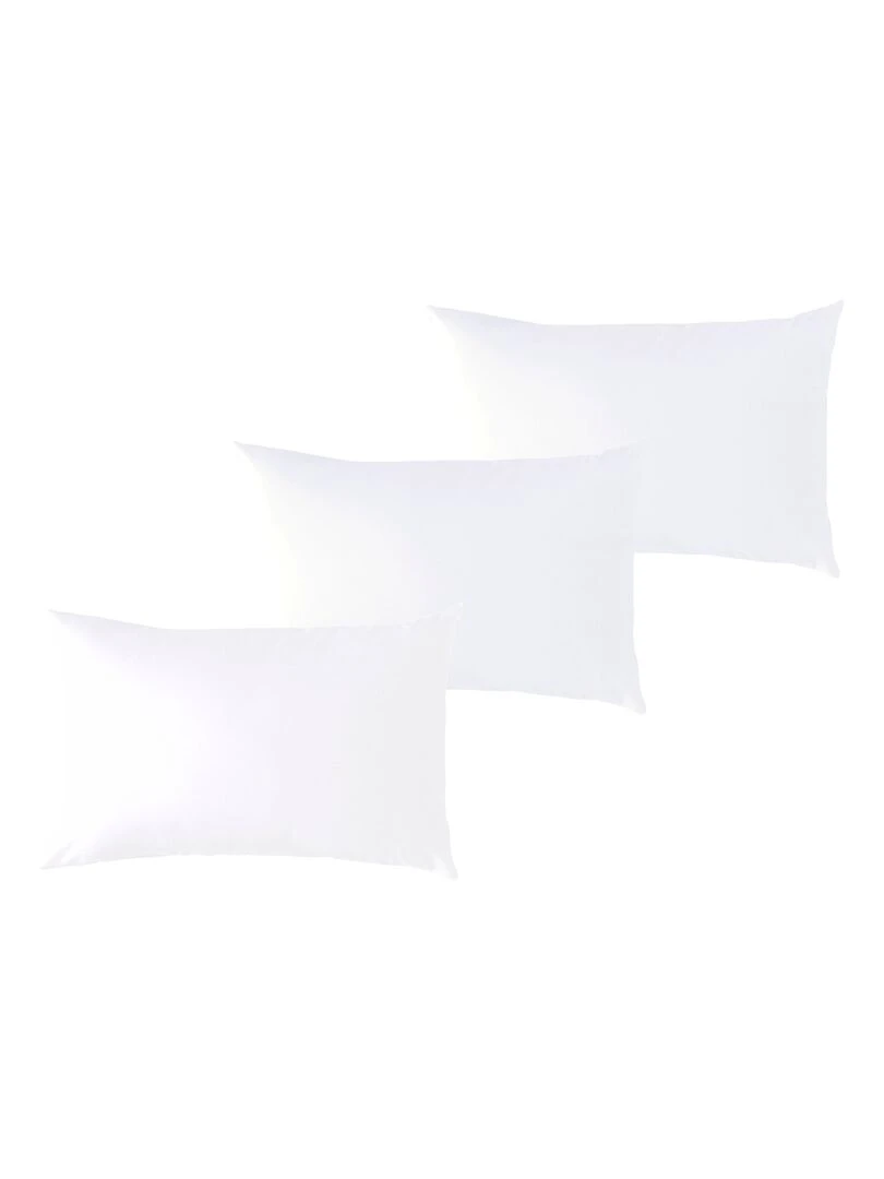 Lot x3 Taies d'oreiller 40x60 cm 100% coton Bio 'Ptit Basile' Blanc