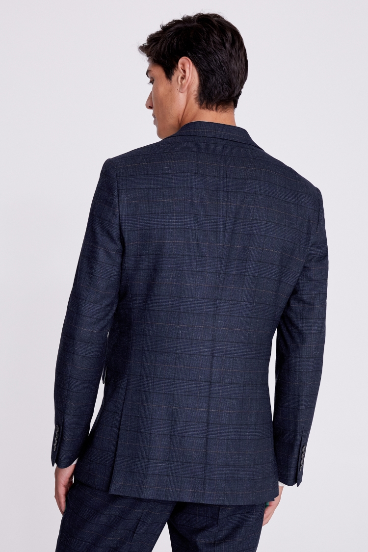 Italian Slim Fit Royal Blue Flannel Jacket   Buy Online at Moss