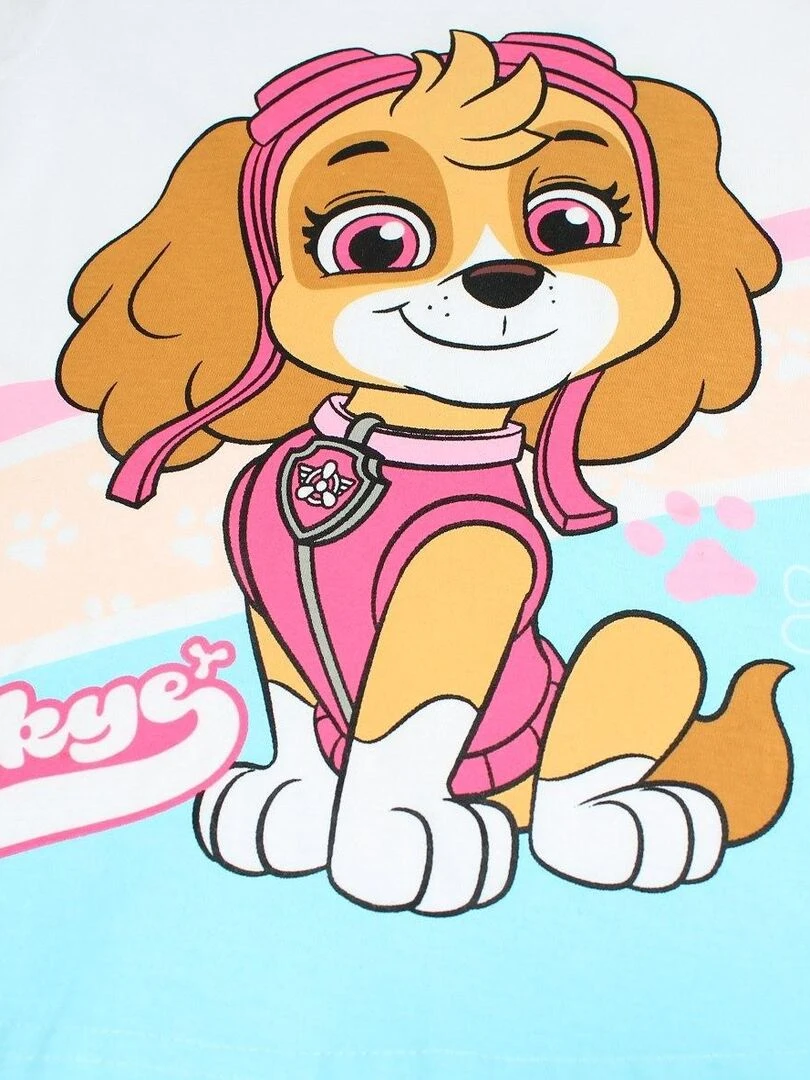 Paw Patrol   Ensemble ​​T shirt short fille Imprimé La Pat' Patrouille   Bleu