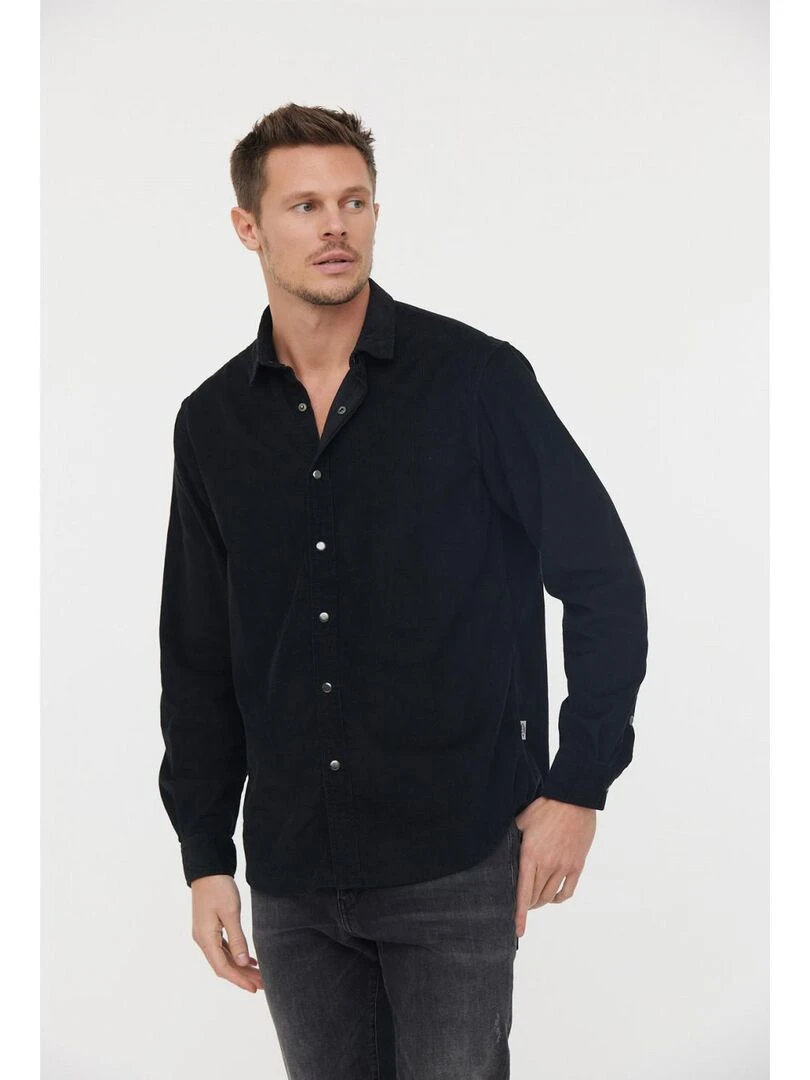 Lee Cooper   Chemise manches longues velours regular DIOZEZ   Noir