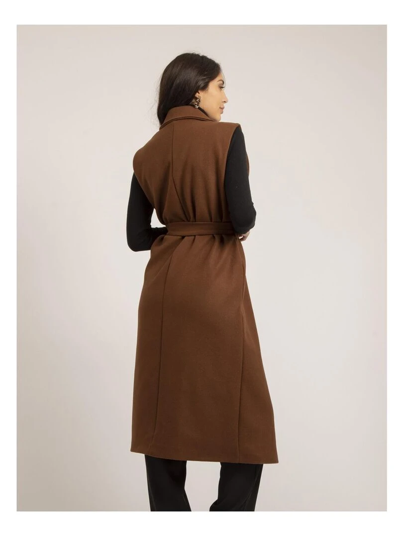 Manteau long sans manches UCLA Marron