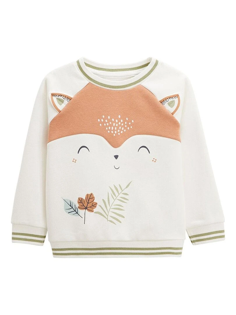 Ensemble bébé sweat shirt et pantalon en molleton Montreal Ecru