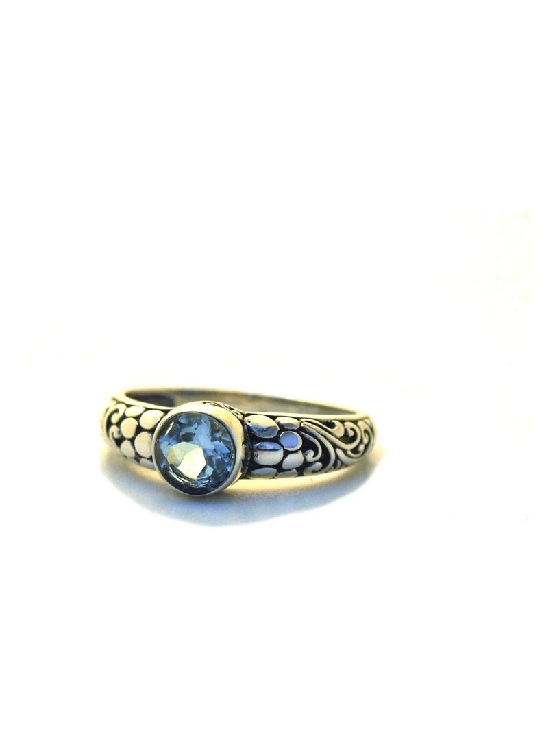 Bague argent et topaze  Bijoucolor   Bleu