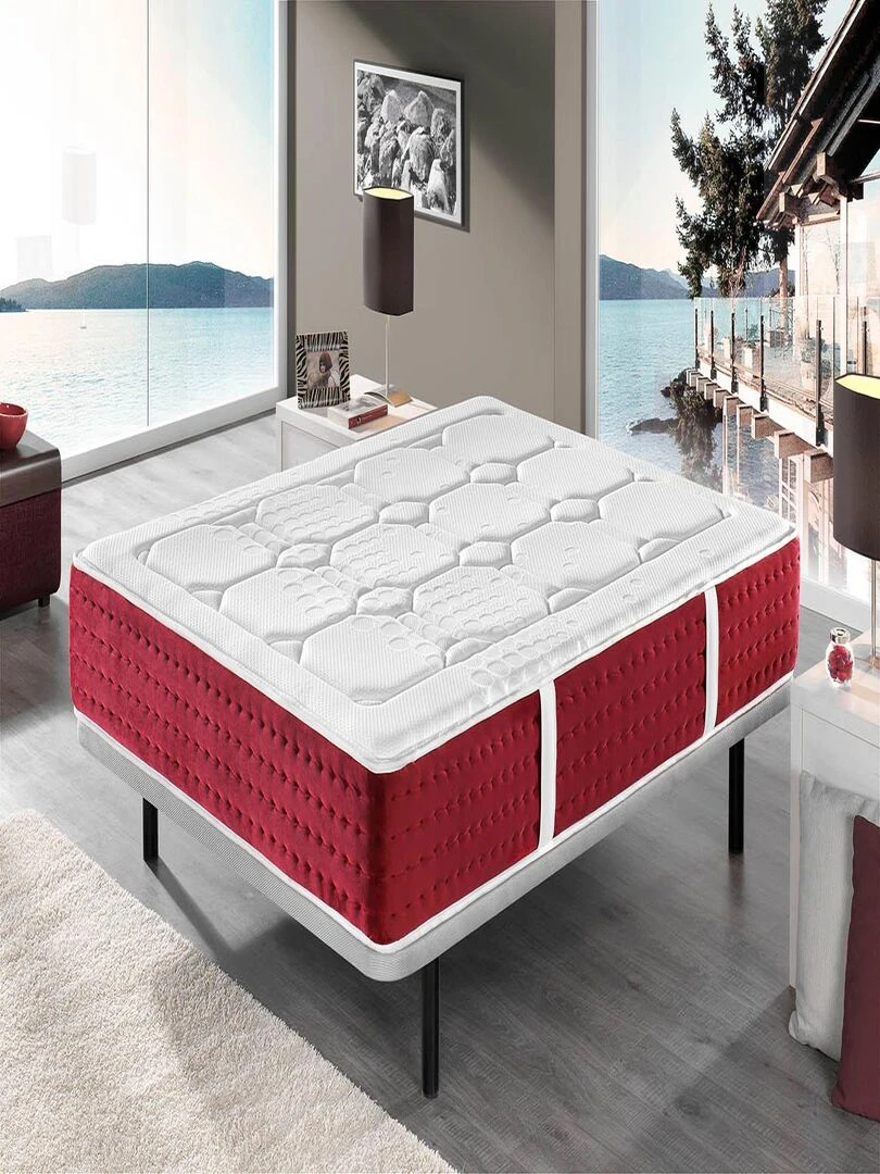 Matelas ressorts ensaches ‘SPRING PREMIUM’ épaisseur 31 cm mousse à mémoire de forme N/A