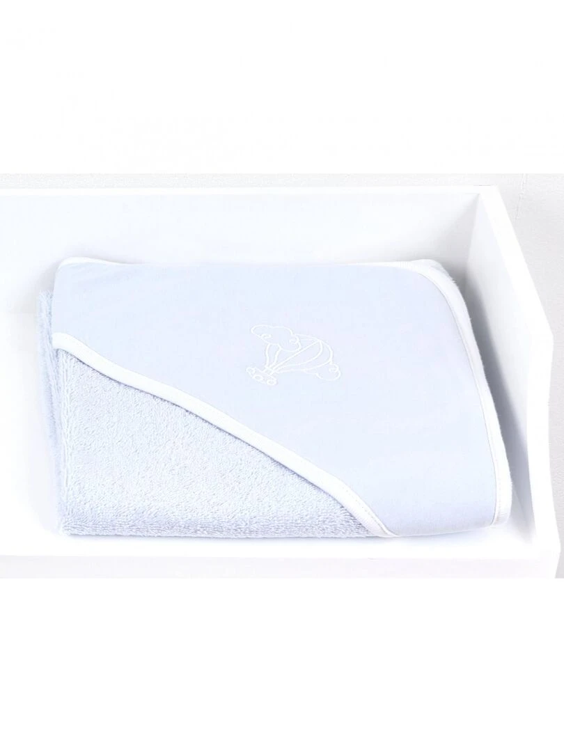 Cape de Bain Bébé 100% Coton Bio Couleur bébé   100% coton biologique   Bleu clair