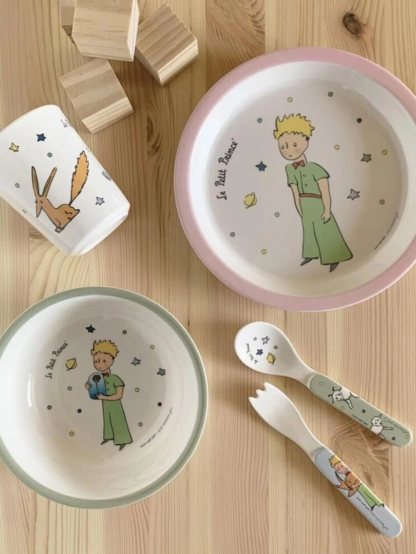 Coffret repas Le Petit Prince rose (5 pièces) Rose