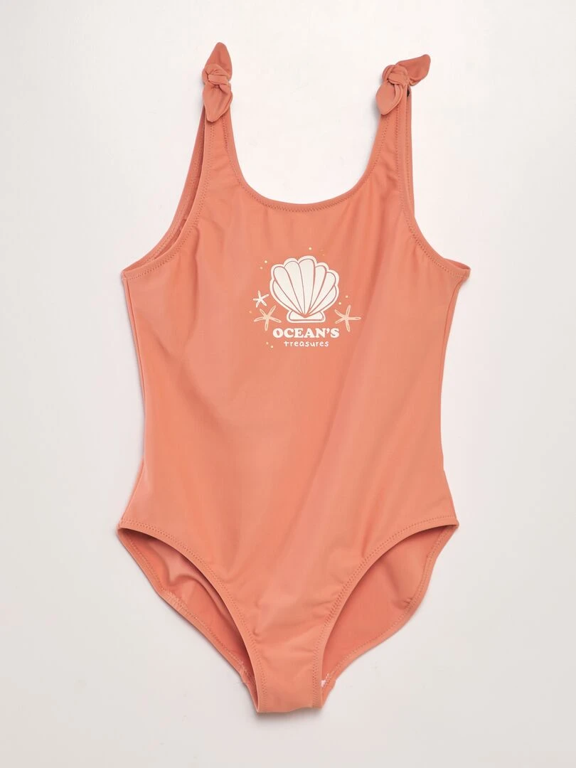 Maillot de bain avec nœuds 1 pièce Marron