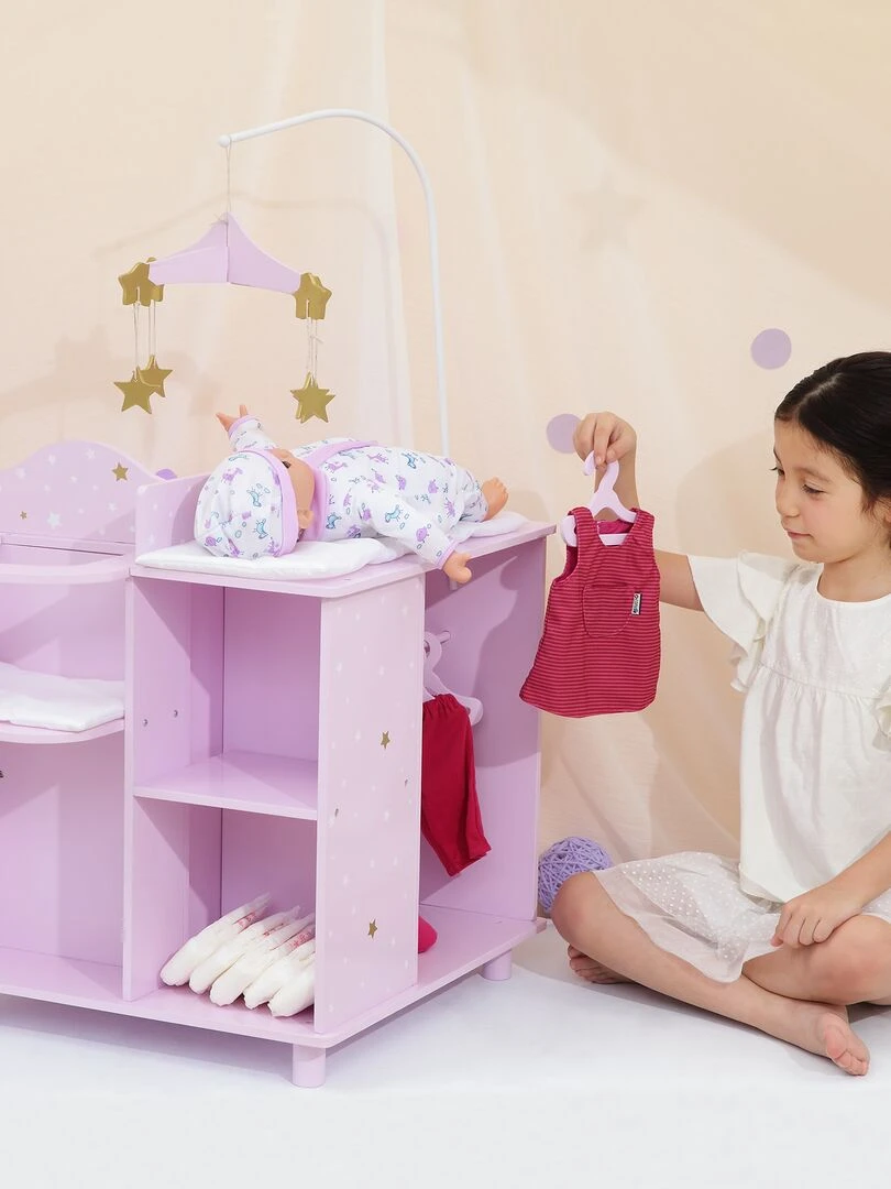 Table à langer poupon poupée Twinkle Stars Princess rangement bois jeu TD 0203AP   N/A