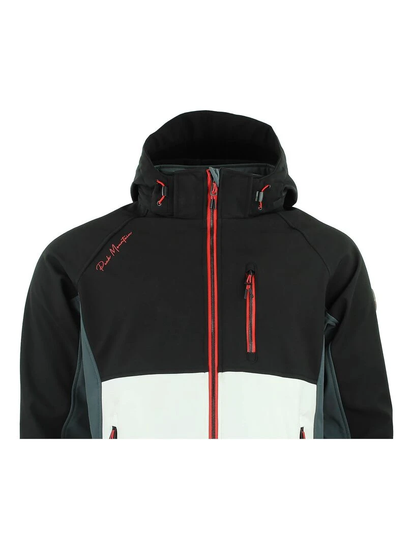 Blouson softshell homme CAMETIS   PEAK MOUNTAIN   Noir Blanc