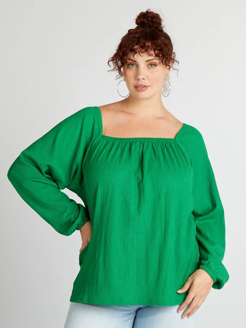 Blouse en maille crêpe vert