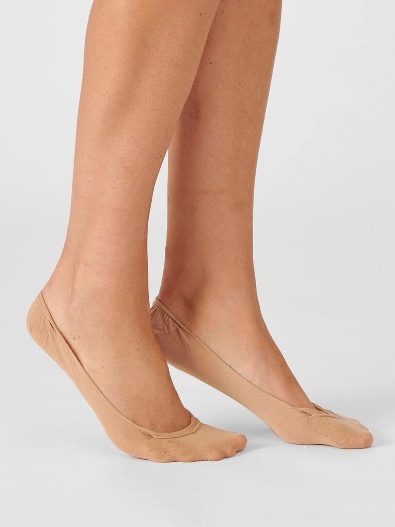 Lot de 4 paires de protège bas Damart Marron