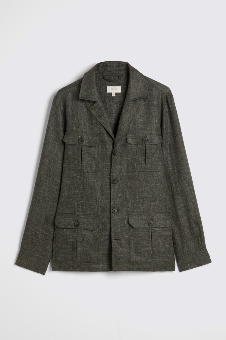 Cotton Linen Camel Stripe Shirt   Buy Online at Moss