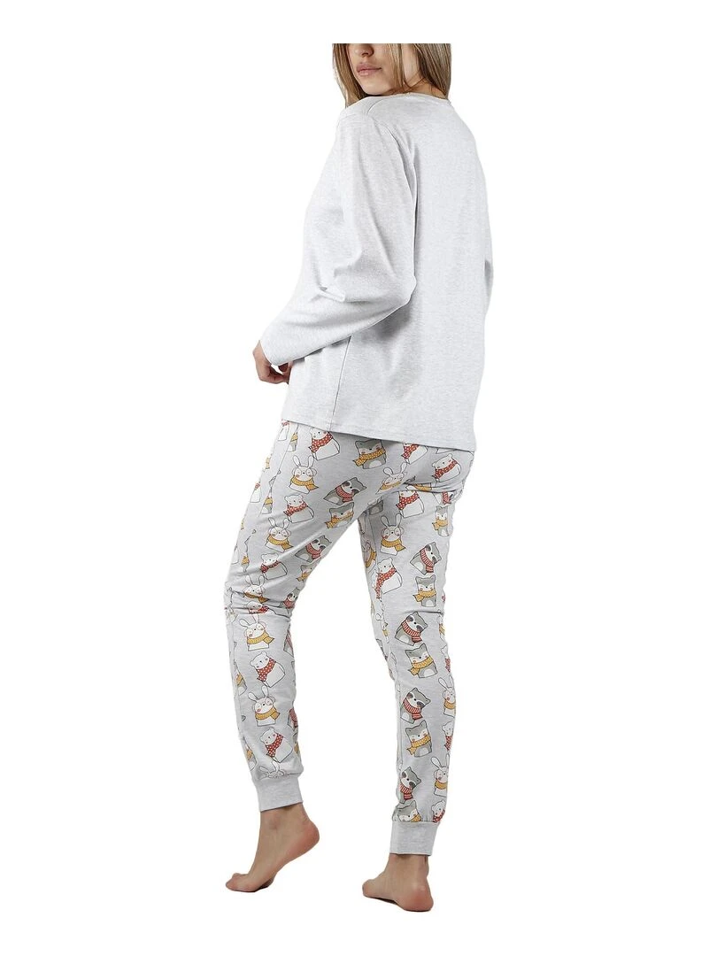Pyjama pantalon et haut Hello Winter Gris