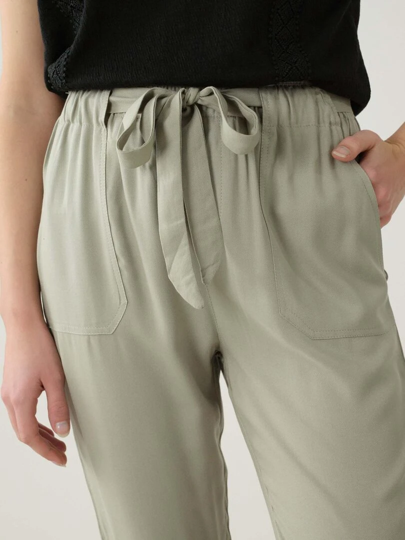 Pantalon fluide uni pour femme 'Deeluxe'   Vert tilleul