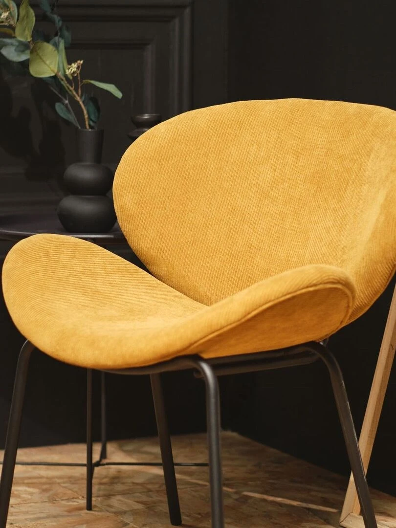 Fauteuil en velours 'COZY' 'TODAY' Marron
