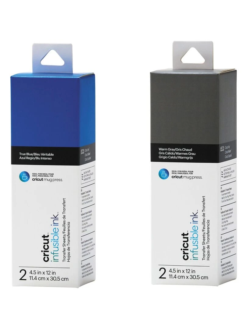 4 feuilles de transfert pour Mug Press Bleu + Gris N/A