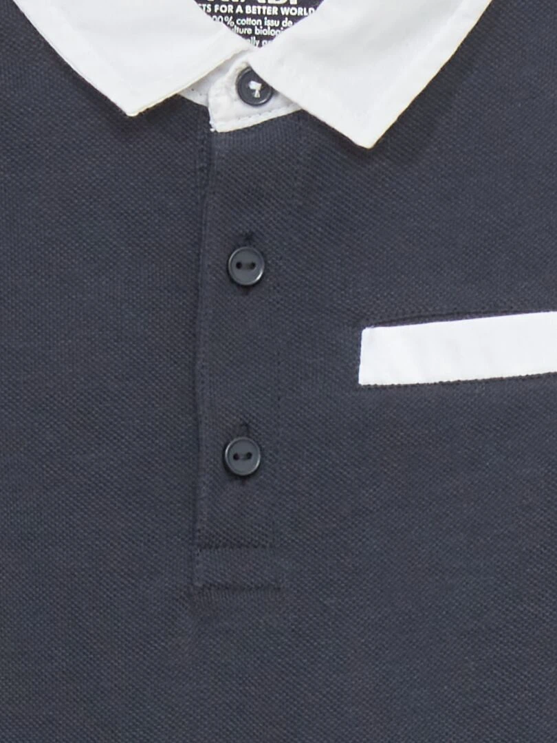 Body esprit polo en maille piquée bleu marine
