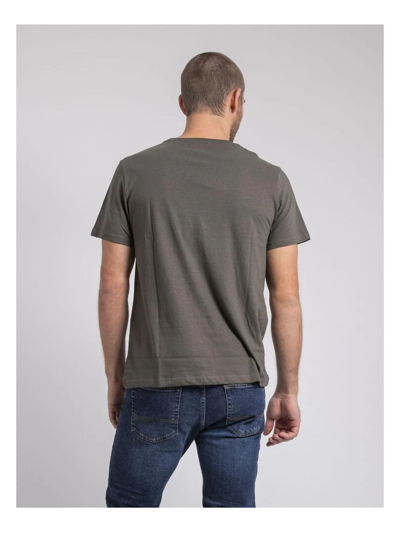 T shirt col rond pur coton JIMINAL Kaki