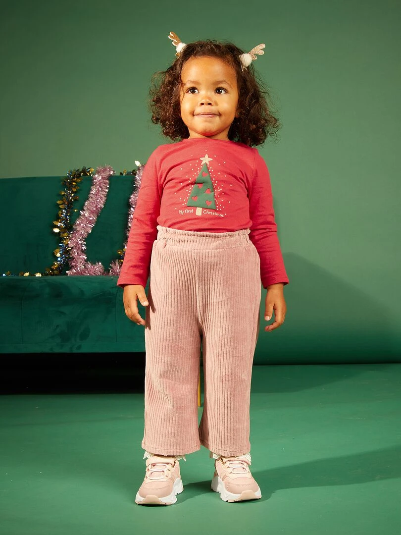 Tee shirt de Noël avec sapin Rouge
