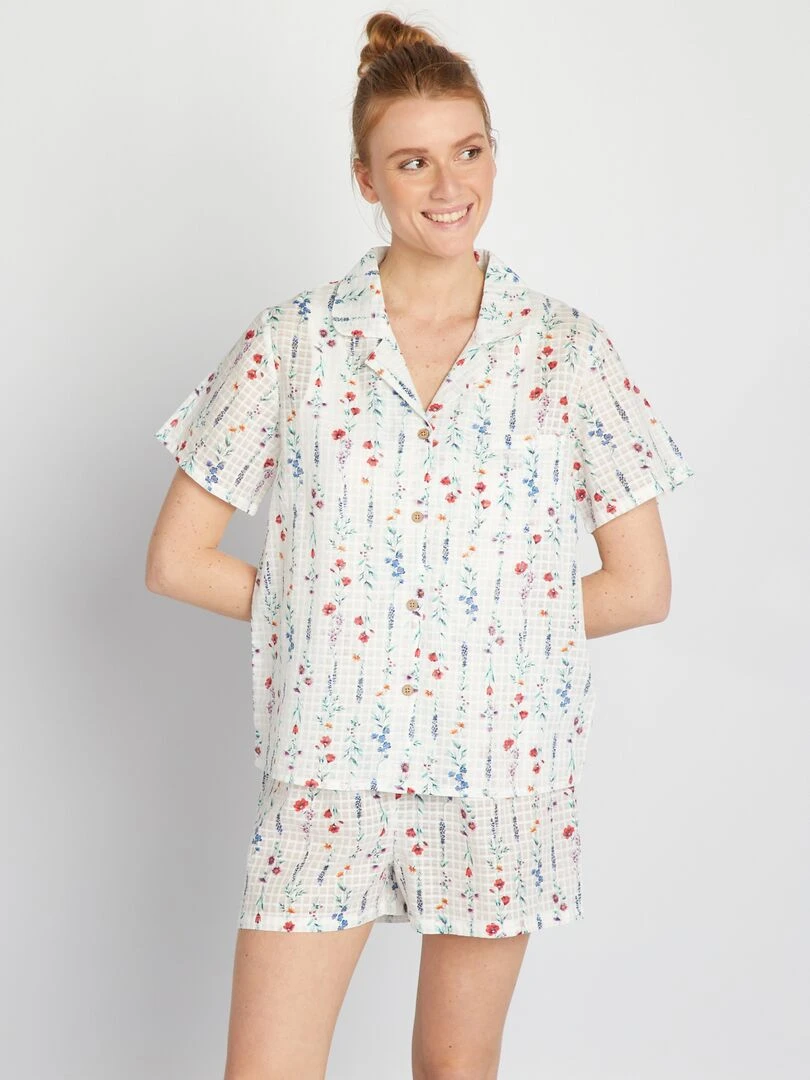 Ensemble pyjama 2 pièces Blanc