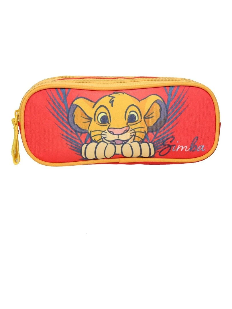 Trousse scolaire 2 compartiments Le Roi Lion Disney Rouge Bagtrotter Rouge