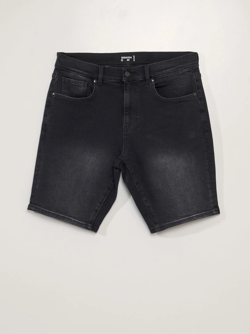 Bermuda en jean à 5 poches Noir