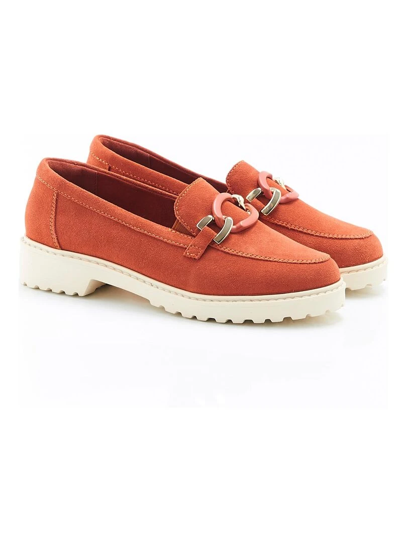 Mocassins crantés avec chaînette Amortyl Damart Abricot