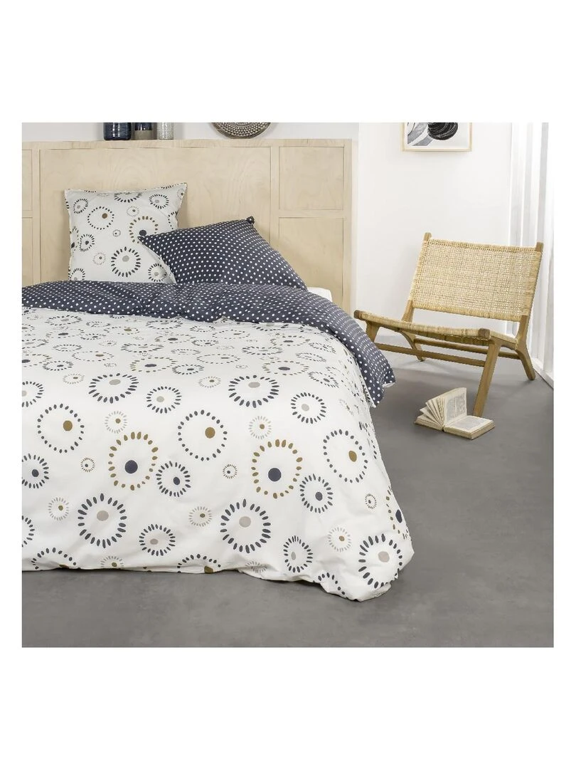 Parure de lit 2 personnes imprimé 'SUNSHINE ALICE' 'TODAY' Beige
