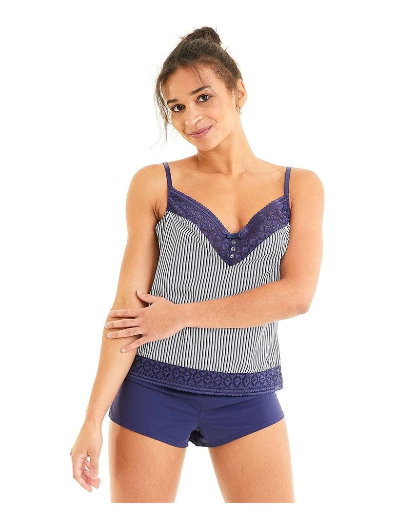 Top short PACOTILLE Pomm'Poire Bleu