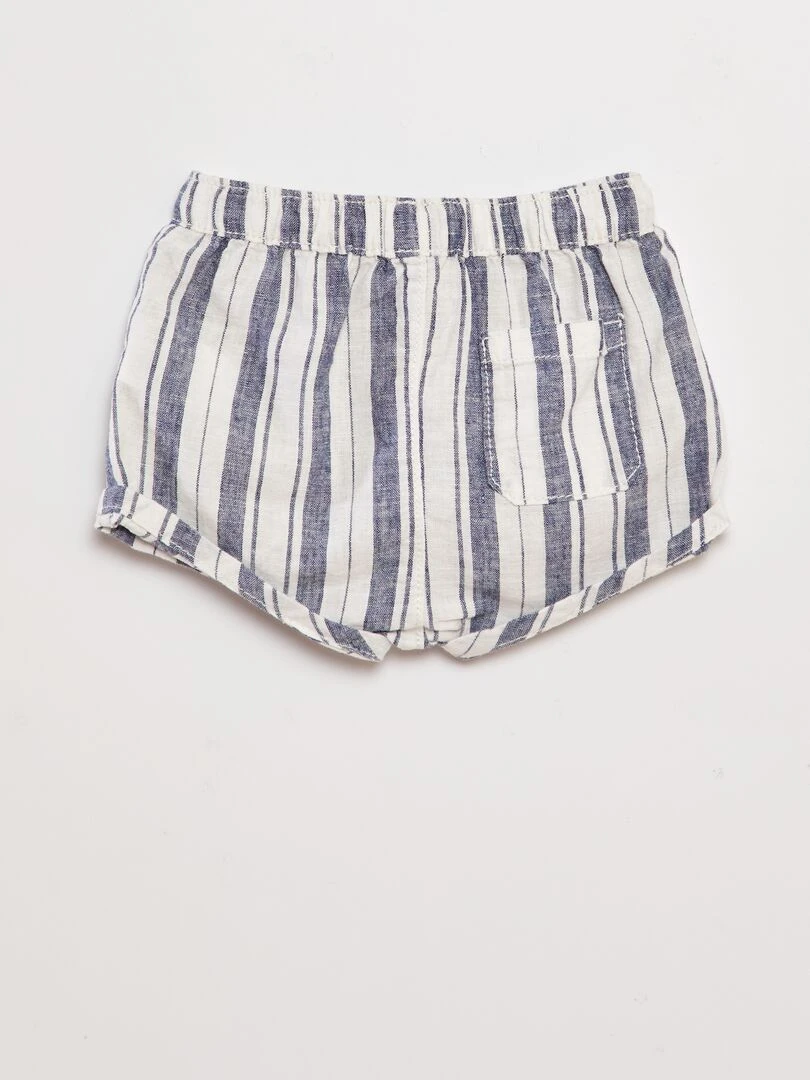 Short en lin mélangé   Bleu