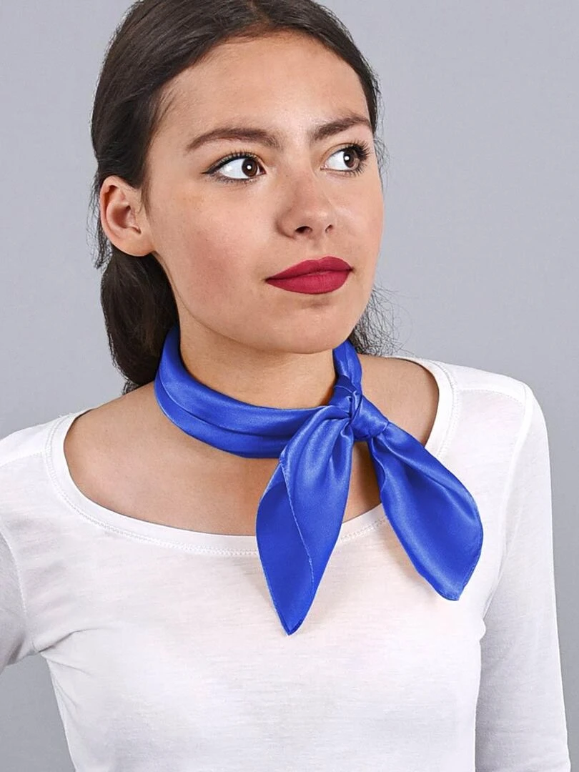 Carré de soie Piccolo uni Bleu roi