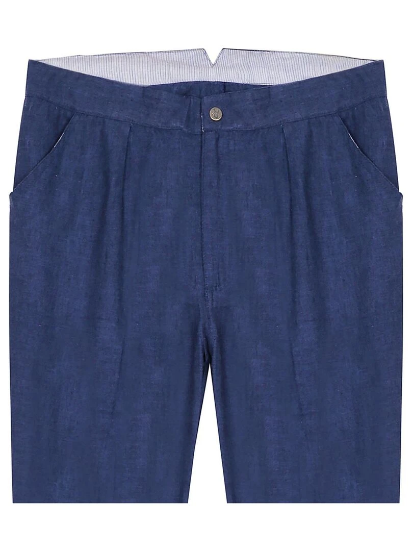 Pantalon de Costume Garçon Lin Marine AMBROISE 'LA FAUTE A VOLTAIRE' Bleu marine