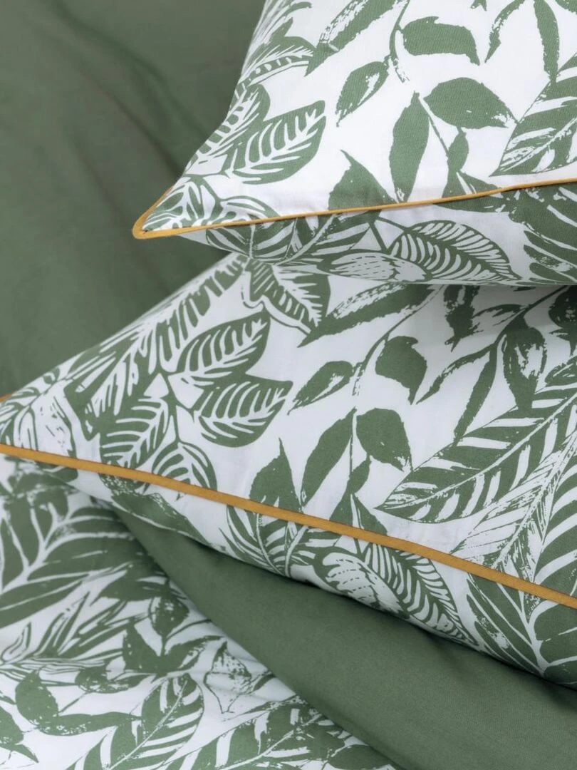 Future Home Parure de lit 2 personnes en coton 57 fils imprimé vert Vert