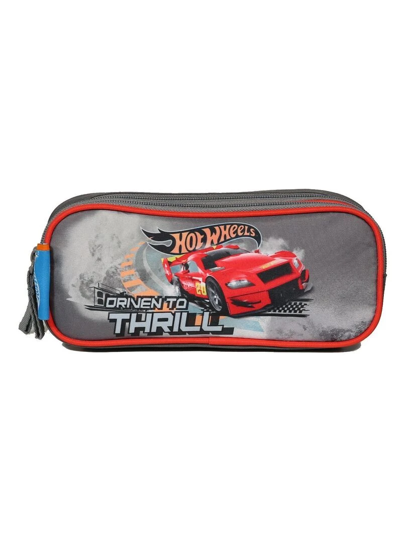 Trousse scolaire 2 compartiments Hot Wheels Voiture Grise Bagtrotter Gris