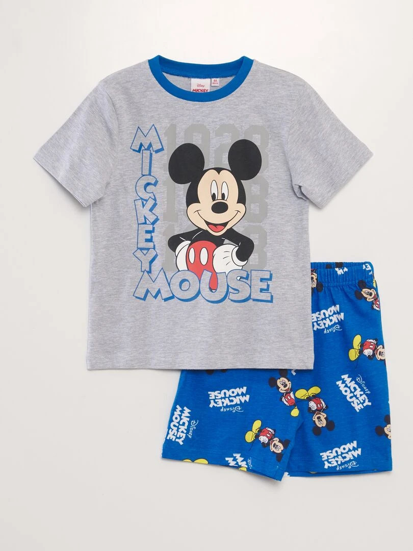 Pyjama short 'Mickey' 2 pièces gris/bleu