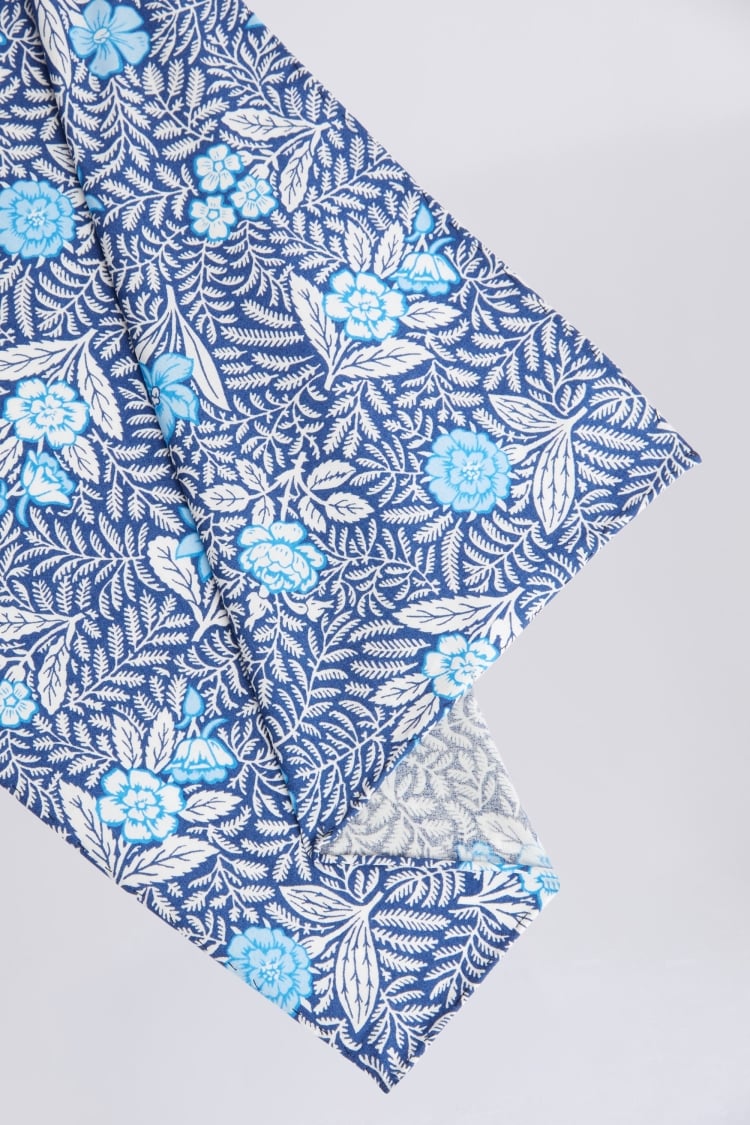 Blue Floral Pocket Square Made with Liberty Fabric Buy Online at Moss