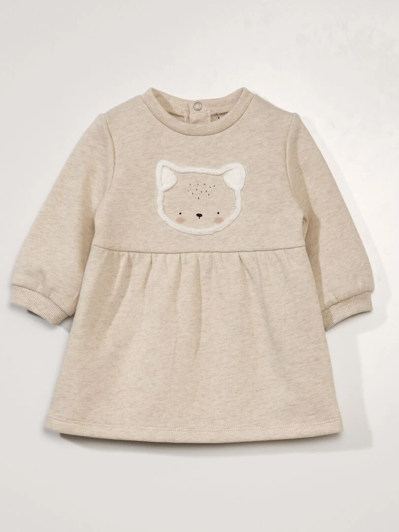Robe en molleton à manches longues Beige