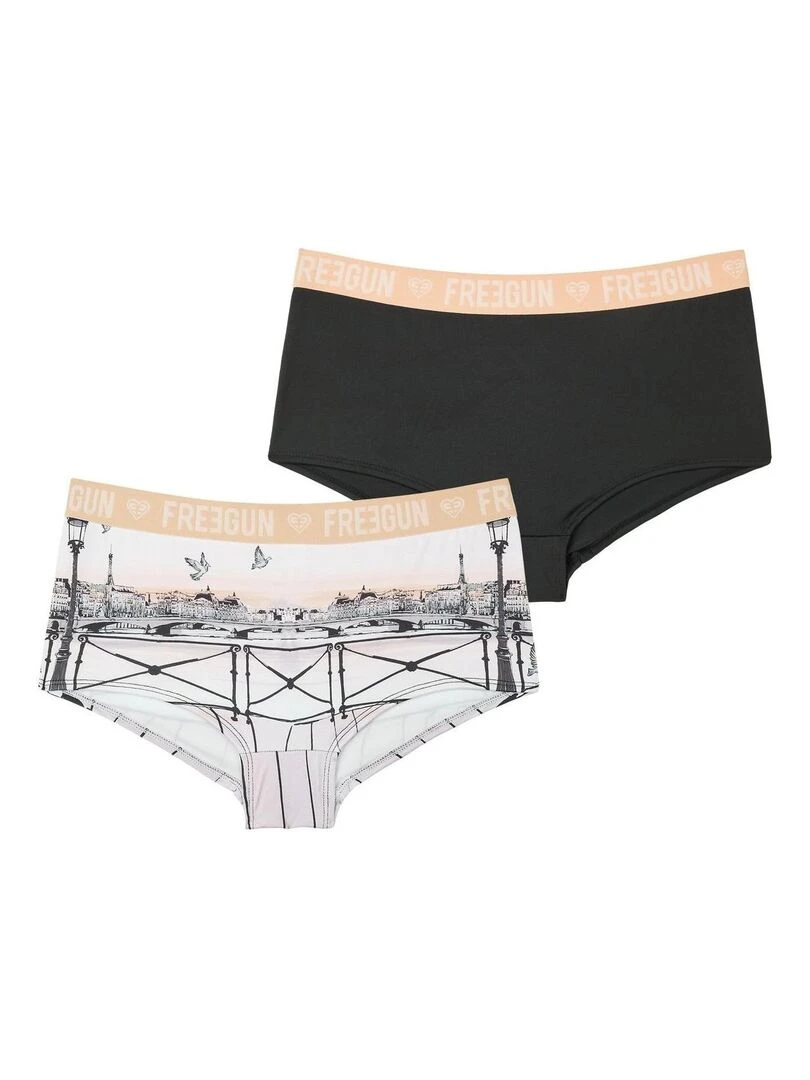 Lot de 2 Shortys fille Miss Freegun Miss Freegun Noir
