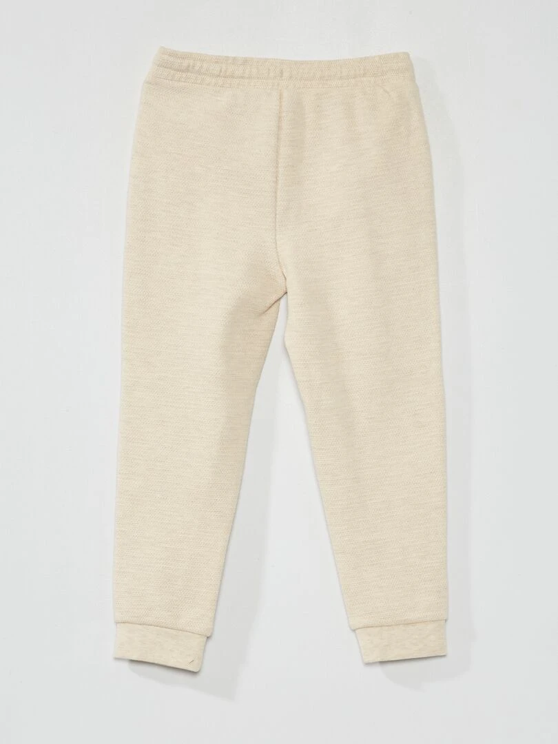 Pantalon de jogging en piqué de coton   Coupe + confortabe   Beige
