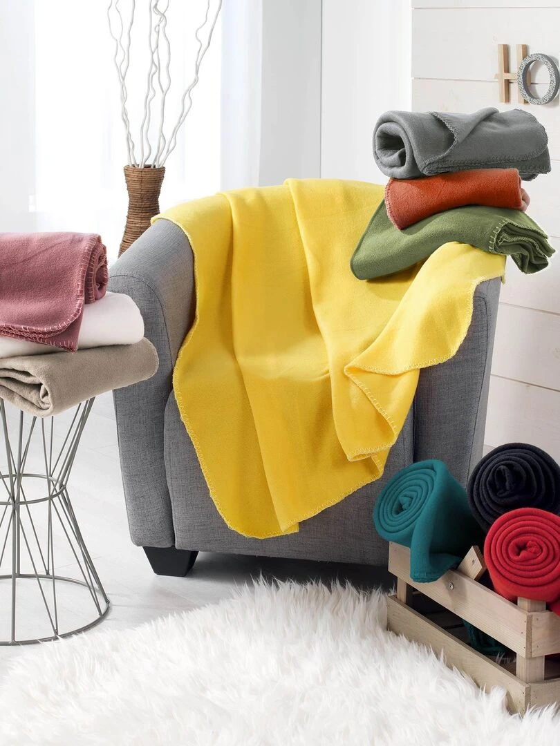 Plaid Polaire Collection Miloux   Vert clair