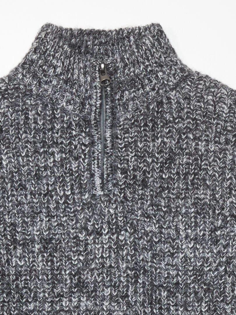 Pull en maille à col camionneur Gris