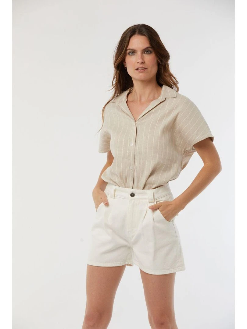 Lee Cooper Chemise sans manches lin regular DILEA Beige sable
