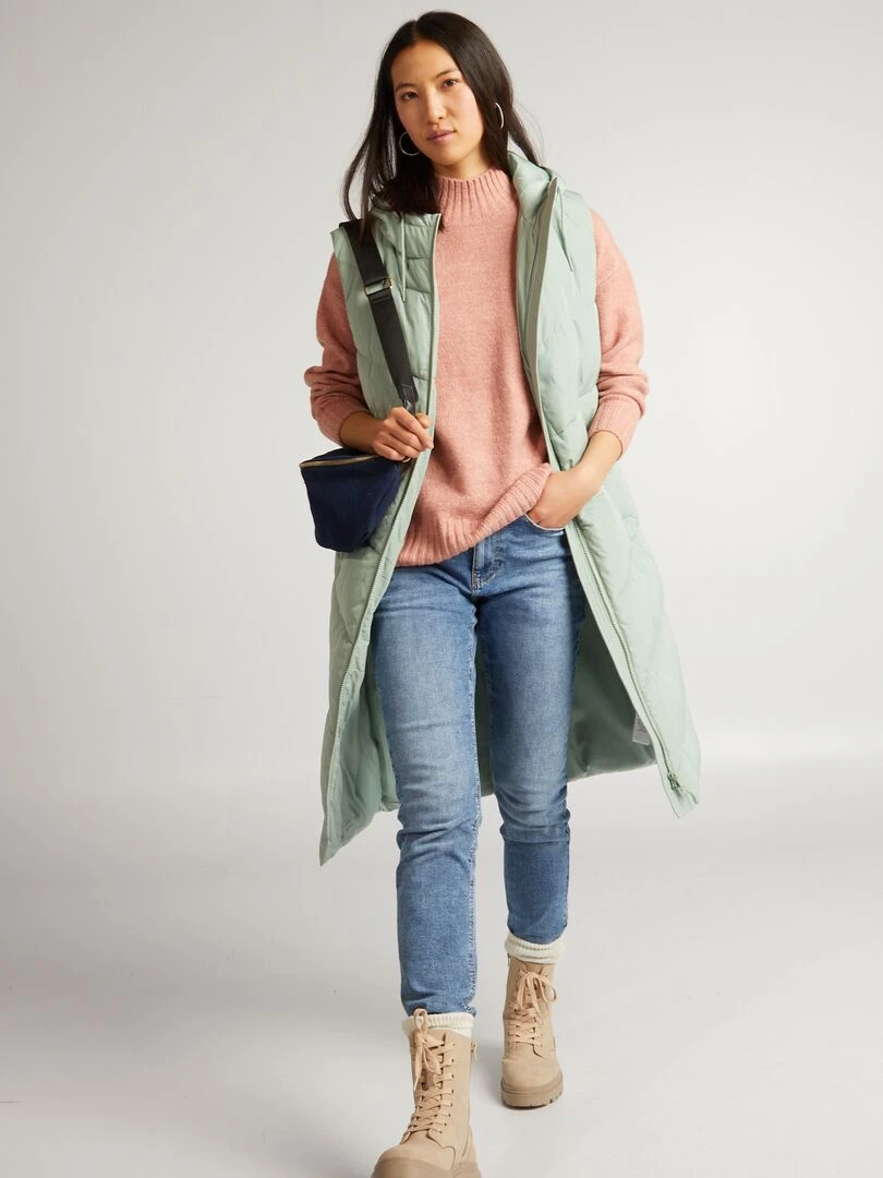 Pull col montant Rose