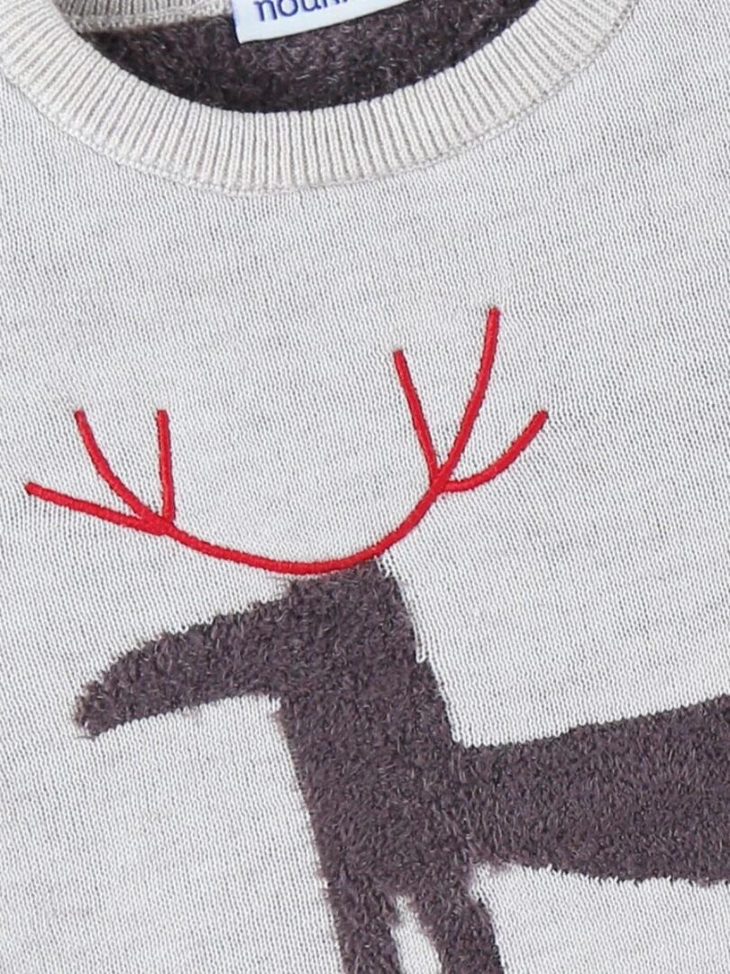 Pull tricot Noël  chiné   Noukie's   Beige