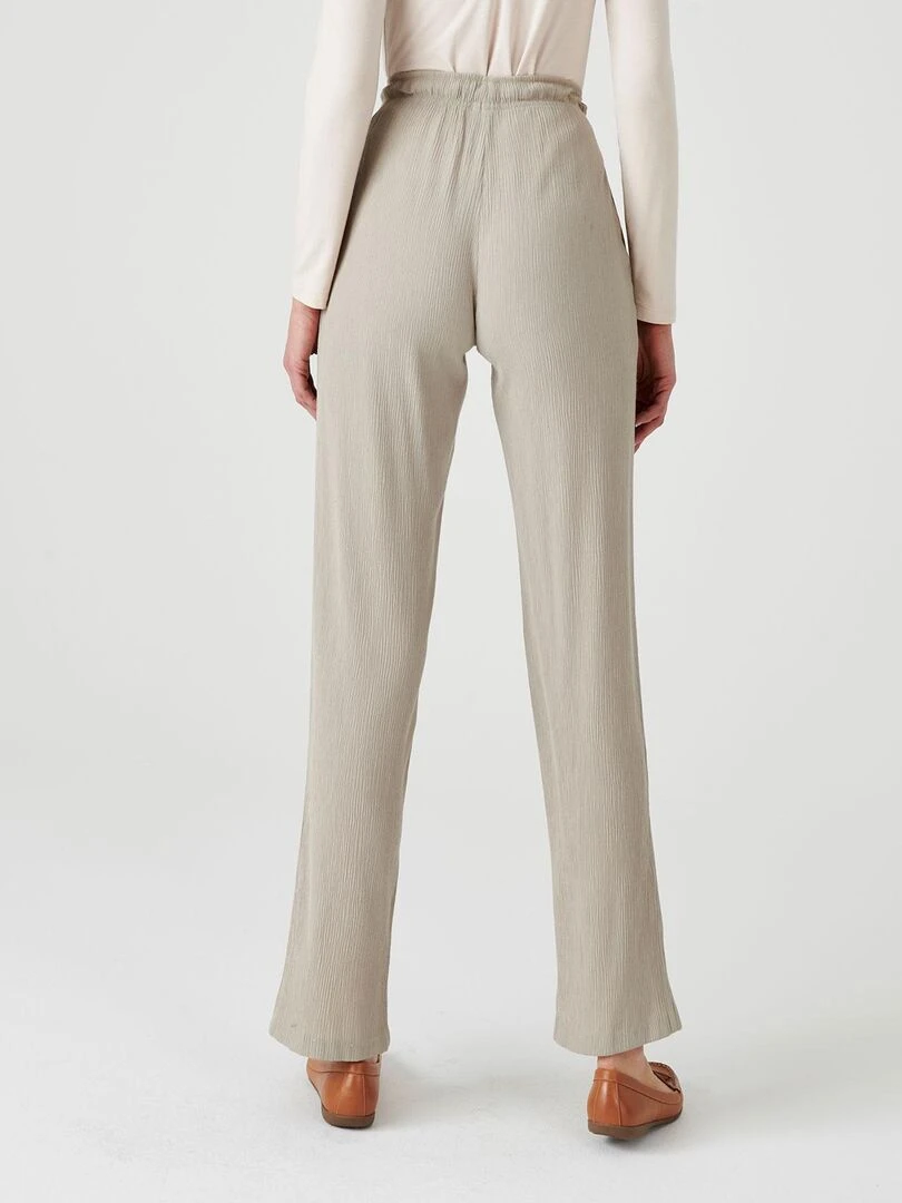 Pantalon fluide crépon    Damart   Marron