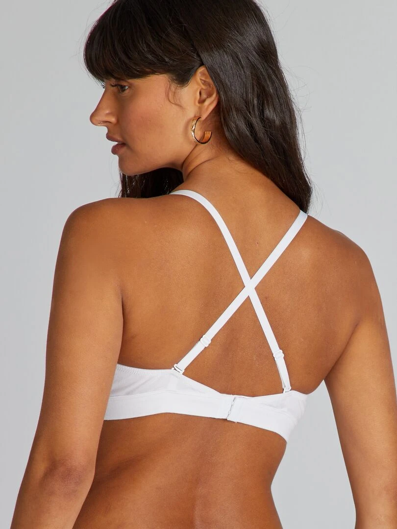Soutien gorge triangle avec coques amovibles   blanc
