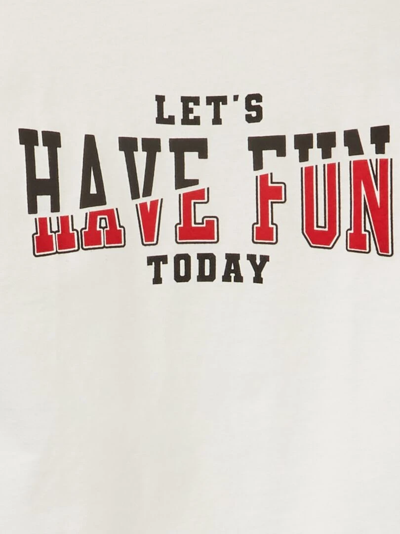 T shirt avec message Beige