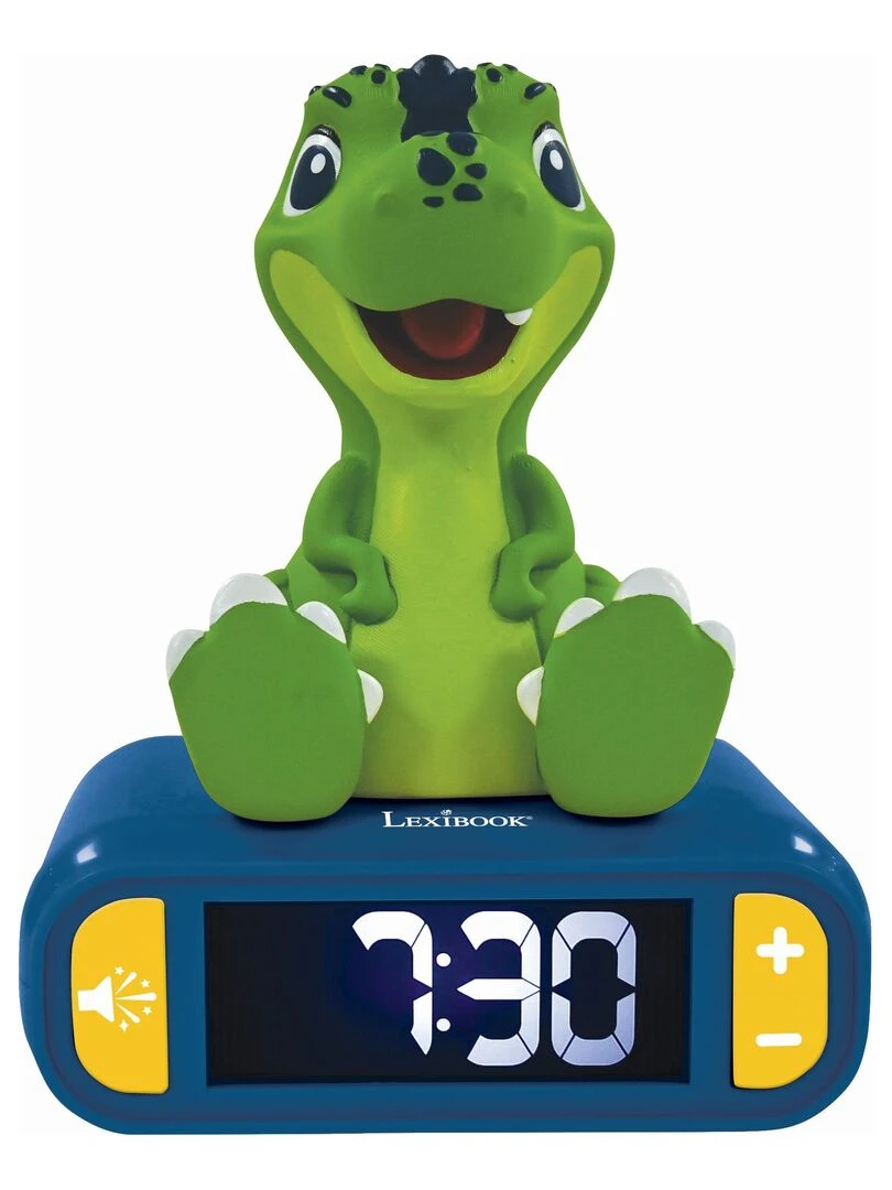 Réveil digital avec veilleuse lumineuse Dinosaure en 3D et effets sonores N/A