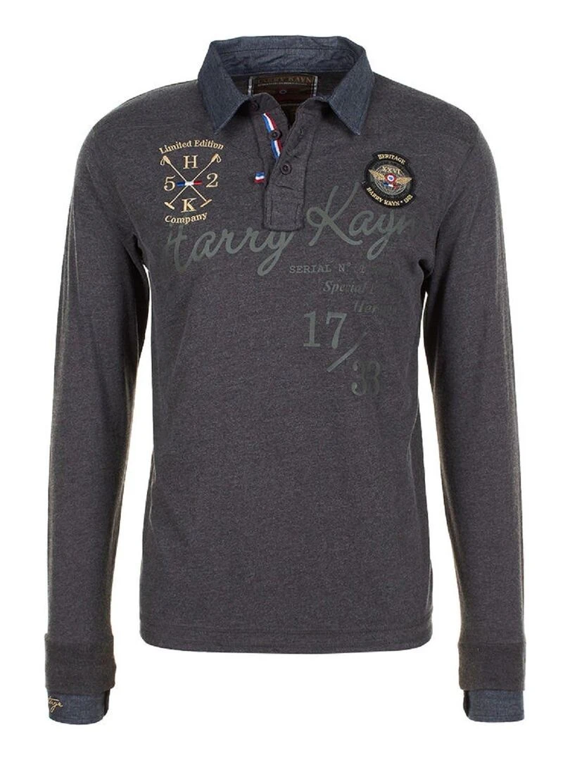 Polo manches longues homme CAZBA HARRY KAYN Gris